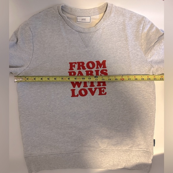 AMI PARIS “From Paris with Love” Women’s XL Heather Grey Crewneck - Picture 13 of 13